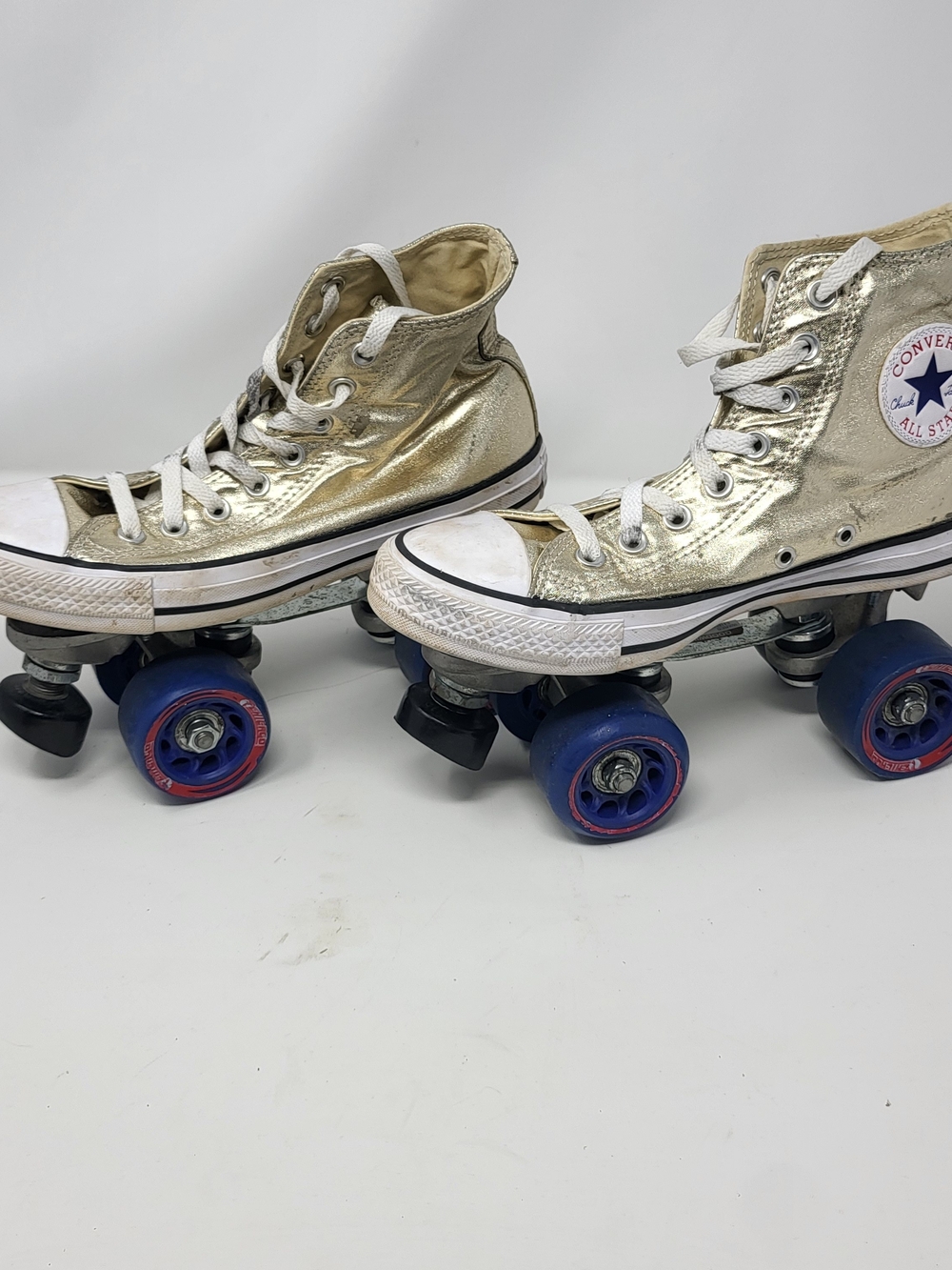 Converse Gold Metallic High-Top Roller Skate Sneakers